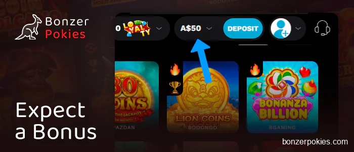 Wait for the 50 AUD no deposit bonus to be credited at the online casino