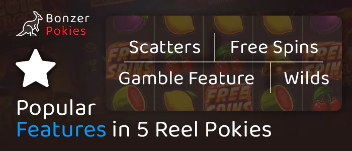 Options for 5 Reel Pokies at Australian online casinos