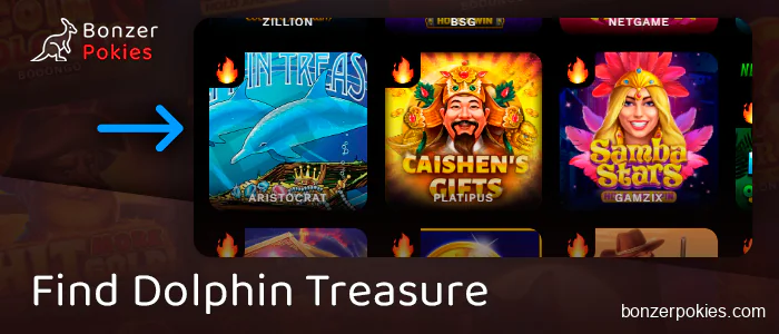 Find Dolphin Treasure online pokie on site