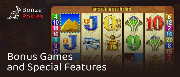 Features in the online slot Queen of the Nile - how the bonus rounds work