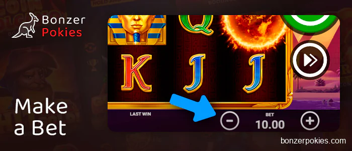 Choose your bet amount in Sun of Egypt 3 pokie