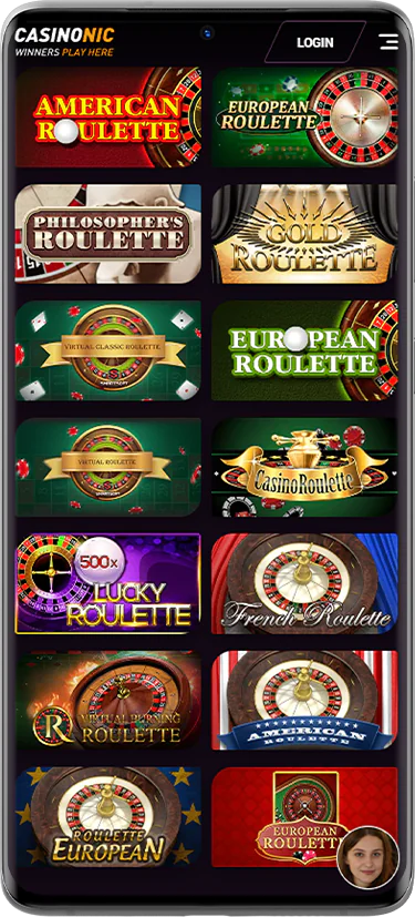 Screen online roulette games at Casinonic