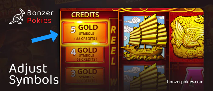 Choose the number of gold symbols in 88 Fortunes pokie