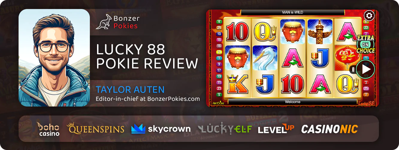 Article for Australian gamblers about Lucky 88 pokie