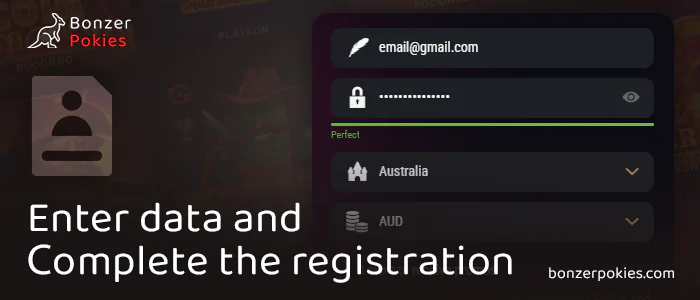 Enter personal information to register at an Australian casino