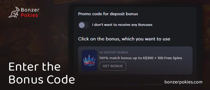 Confirm sign up bonus when you deposit to your casino account