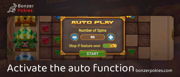 Activate the auto-spins feature in Aztec SuperTracks