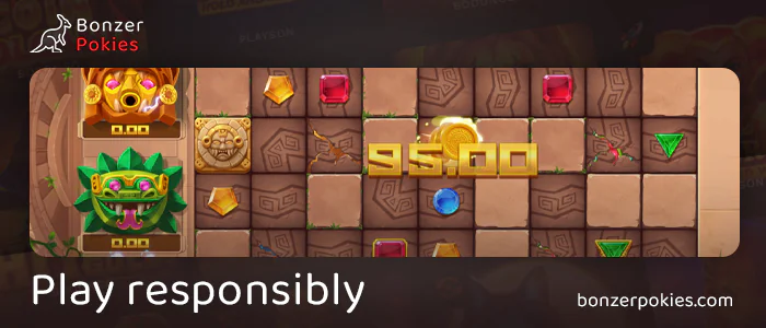 Play responsibly in the online pokie Aztec SuperTracks