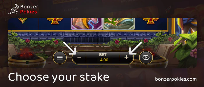 Specify the amount of bet per spin in Babylon Riches