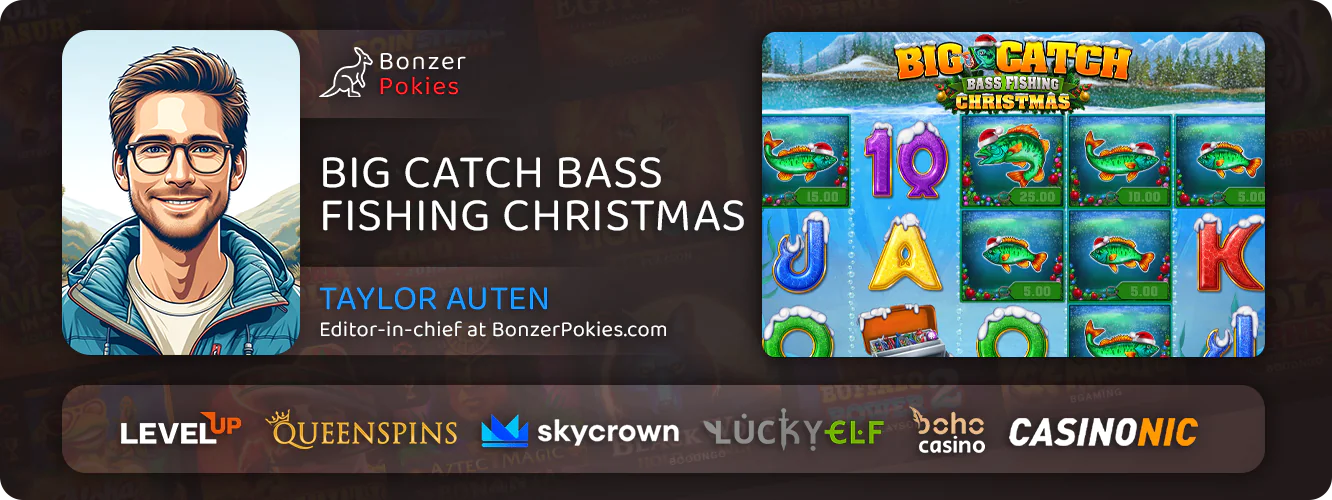 Big Catch Bass Fishing Christmas online pokie review for Australian gamblers