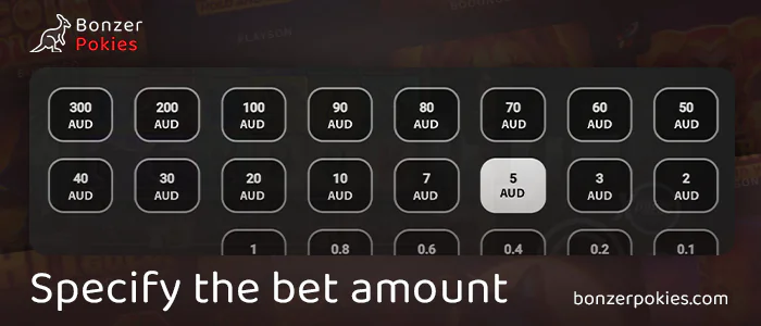 Choose your bet amount in Animals Strike online pokie