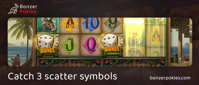 Catch three scatter symbols in Animals Strike online pokie
