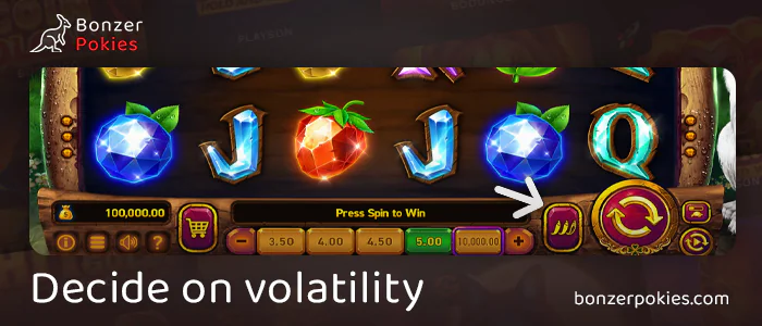 Specify the volatility of the game in Clover Lady