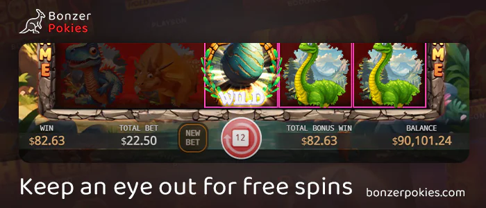 Play the bonus round at Dinosaur Park