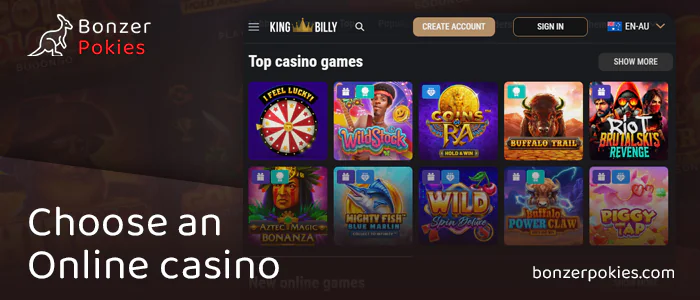 Choose an online casino to play Giant Tossakan for real money