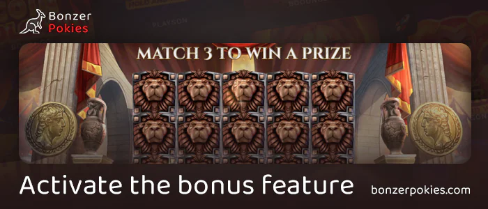 Activate the bonus game in Gladiator Clash pokie