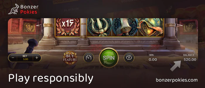 Keep an eye on your balance in Gladiator Clash pokie