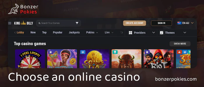 Choose an online casino to play at Larry the Leprechaun
