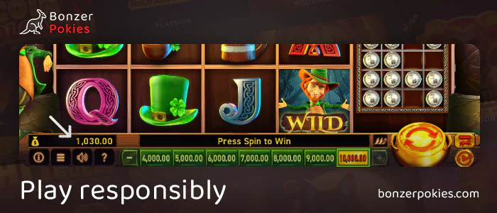 Pay attention to your balance while playing Larry the Leprechaun pokie