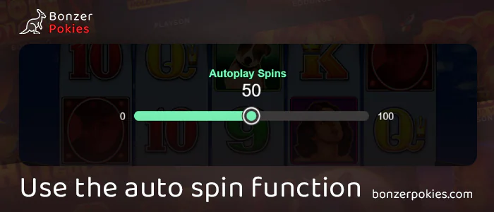 Use the auto-spins feature in Red Baron online pokies