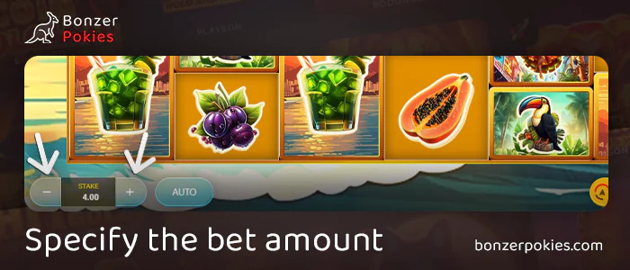 Choose your bet amount in Copacabana Megaways pokie
