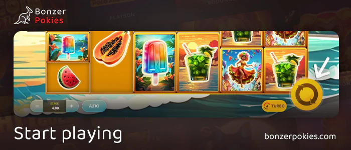 Click on the Spin button to start the game in Copacabana Megaways