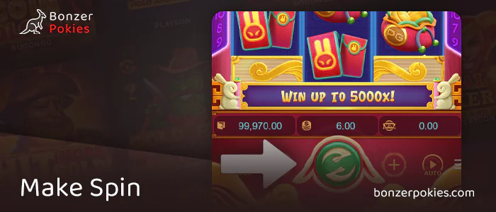 Click on the Spin button to start playing Fortune Rabbit 2