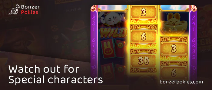 Keep an eye out for special symbols in the Fortune Rabbit 2 pokie