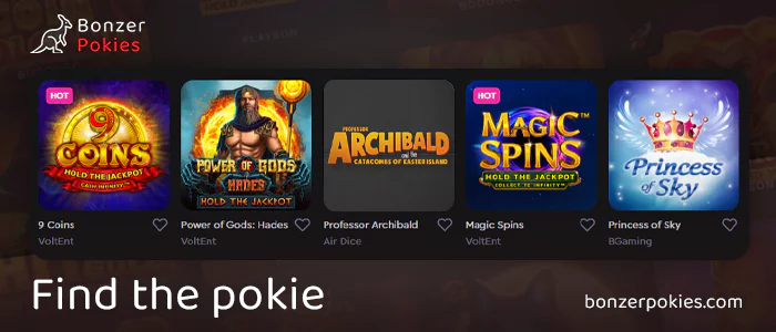 Choose Professor Archibald online pokie in the casino lobby