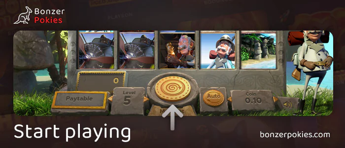 Click the Spin button in Professor Archibald pokie