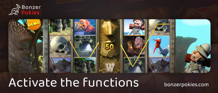 Play and activate features in Professor Archibald pokie