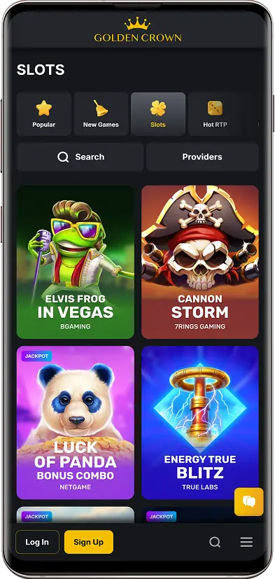 Screenshot of pokies at Golden Crown Casino